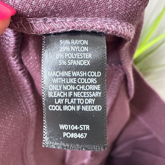 Betabrand Classic Dress Pant Yoga Pant Bootcut Size Medium Heather Burgundy Chic - Picture 7 of 7